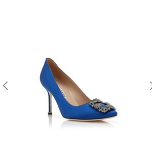 Manolo Blahnik Hangisi Blue 90mm size 38